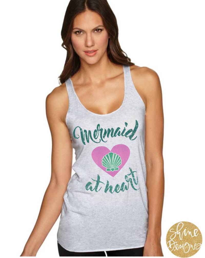Meerjungfrau Im Herzen Glitzer Shirt von ShineDesignsTees