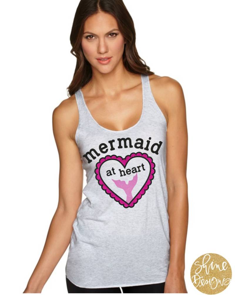 Meerjungfrau Im Herzen Glitzer Shirt von ShineDesignsTees
