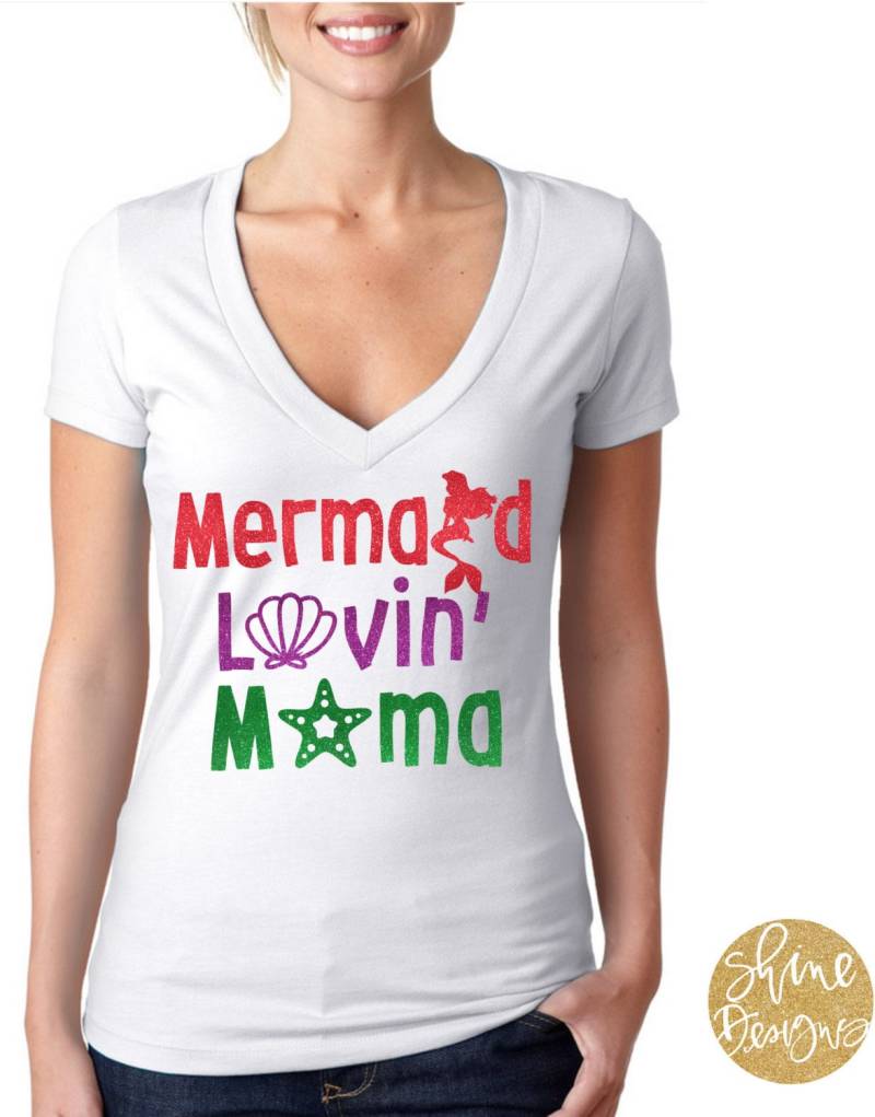 Mermaid Lovin' Mama - Glitzer Shirt von ShineDesignsTees