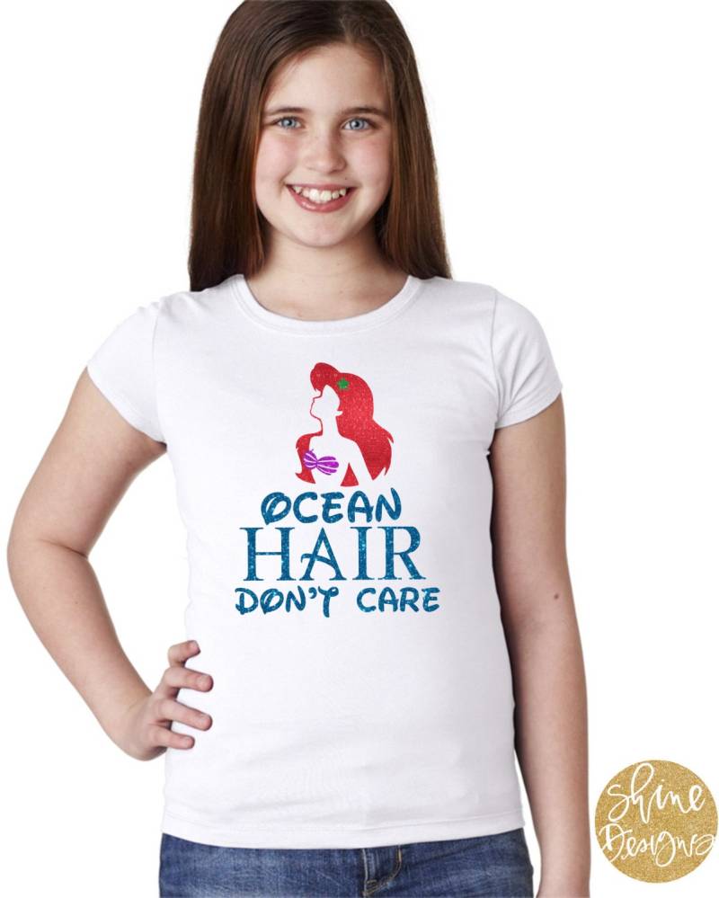 Ocean Hair Don't Care - The Little Mermaid Glitzer Shirt von ShineDesignsTees