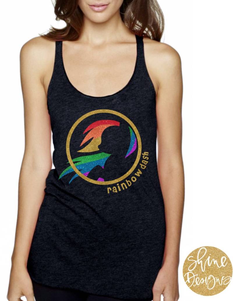 Rainbow Dash Glitzer Shirt von ShineDesignsTees