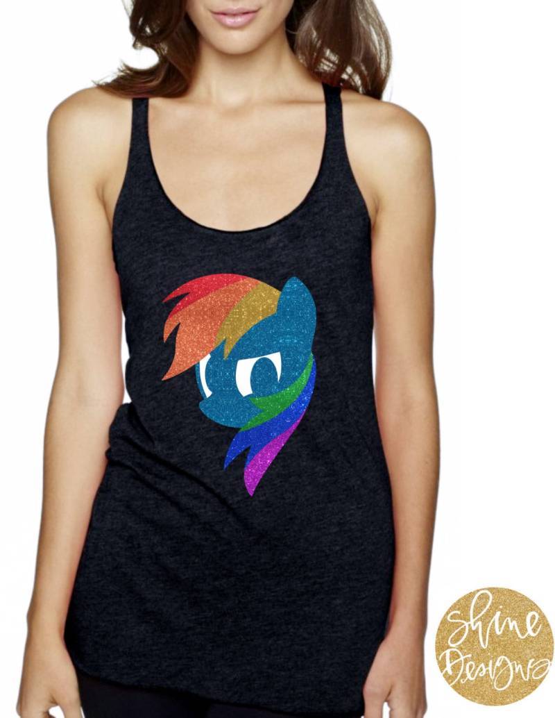 Rainbow Dash Glitzer Shirt von ShineDesignsTees