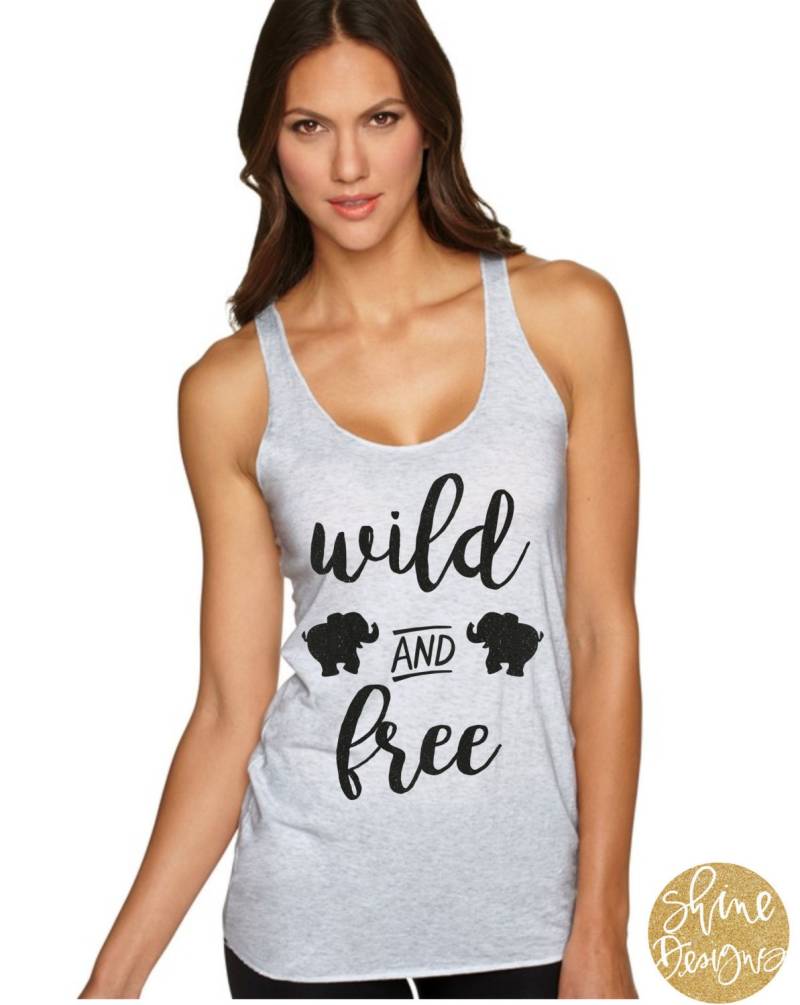 Wild & Free Elefant Glitzer T-Shirt von ShineDesignsTees