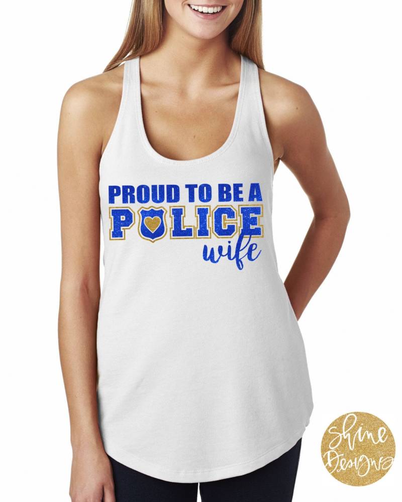 stolz Darauf, Ein Polizei Frau Glitzer Shirt Zu Sein von ShineDesignsTees