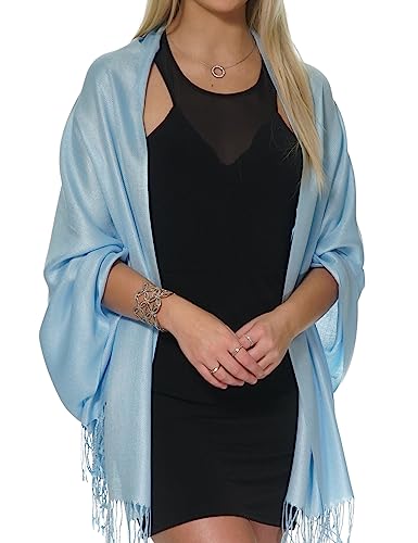 Pashmina Schal und Tücher für Abendkleider, weicher Pashminas Hochzeit Schal - Blau - Einheitsgröße von ShineGlitz