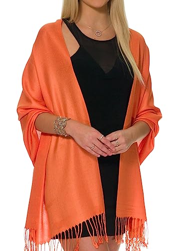 Pashmina Schal und Tücher für Abendkleider, weicher Pashminas Hochzeit Schal - Orange - Einheitsgröße von ShineGlitz