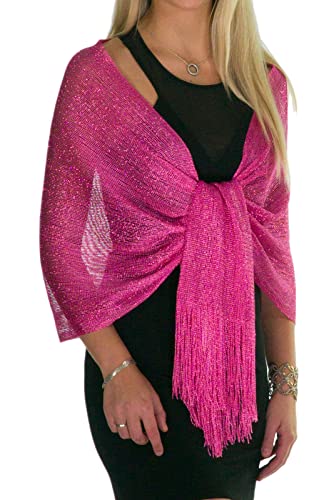 Schals und Wraps für Abendkleider, Damenschals und Wickeltaschen, elegante Schals und Wraps für Abendkleidung, fuchsia, Einheitsgröße von ShineGlitz