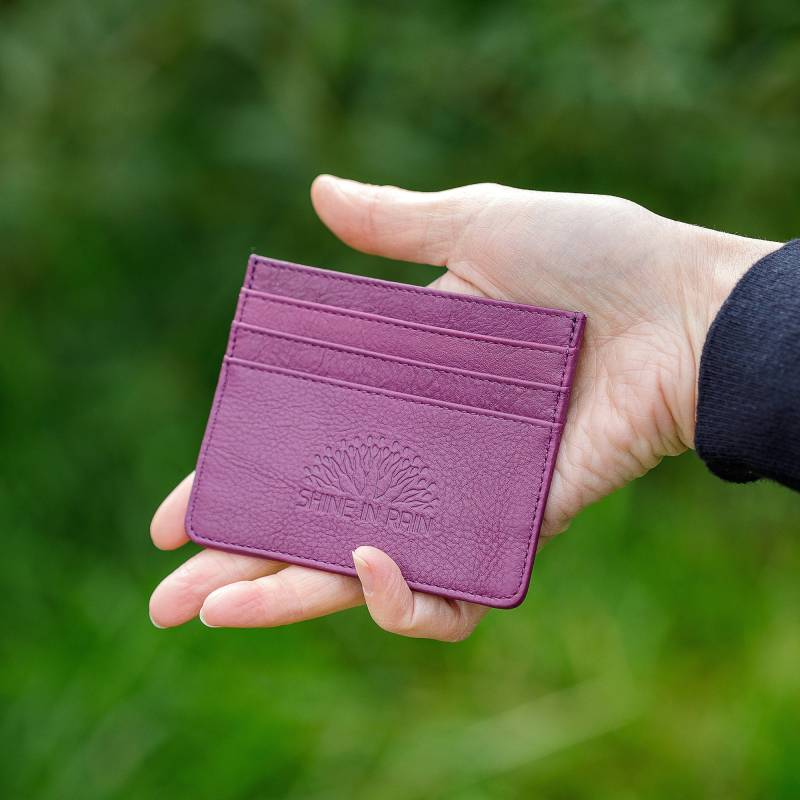 Lila Leder Geldbeutel Dünne, Schlanke Ledergeldbörse, Personalisiertes Geschenk Für Ihn von ShineInRain