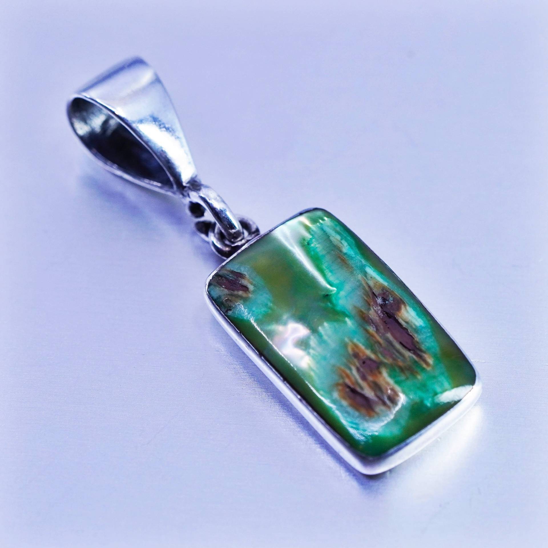 Antik Sterling 925 Silber Handgefertigter Anhänger Mit Abalone, Gestempelt von ShineOnceMore