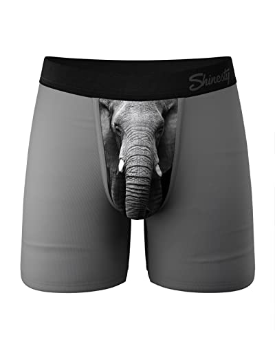 Shinesty Ball Hängematte Herren Boxershorts | Wölbung verbessernde Unterwäsche Flyless | Anti-Scheuern, Feuchtigkeitstransport, Skrotalunterstützung, Elefant, Large von Shinesty