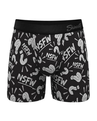 Shinesty Herren-Boxershorts mit Hängemattenstütze, ohne Fliegen, Anti-Scheuern, Feuchtigkeitstransport, Mystery Solid, Large von Shinesty