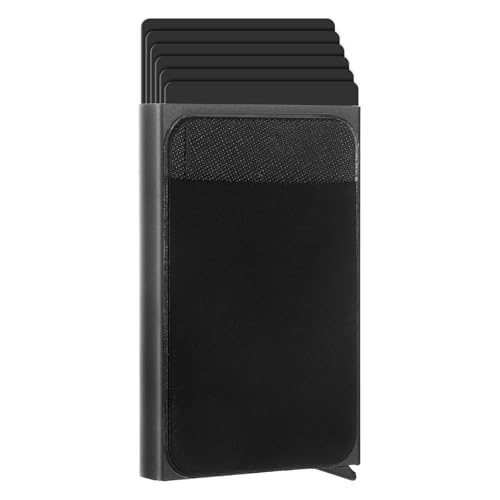 Lockcard Wallet, Cardholder Smart Wallet, Lockcard, Kreditkartenetui RFID Schutz, Pop up Card Slim Wallet, Ausgestattet mit Fächern für Geldscheine und Karten (Schwarz, Kleinformat) von ShinherYee
