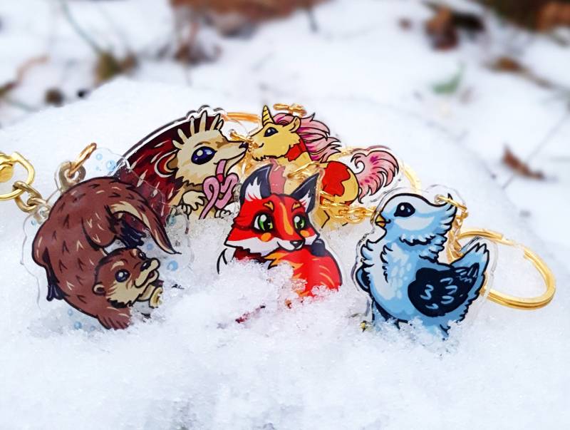 Alle Fünf First Wave Acryl Charms/Schlüsselanhänger Schlüsselringe | Otter, Einhorn, Fuchs, Igel, Taube Alle Fünf First Wave Acryl Charms/Schlüsselanhänger Schlüsselringe | Otter, Einhorn, Fuchs, Igel, Taube von ShiniDesign