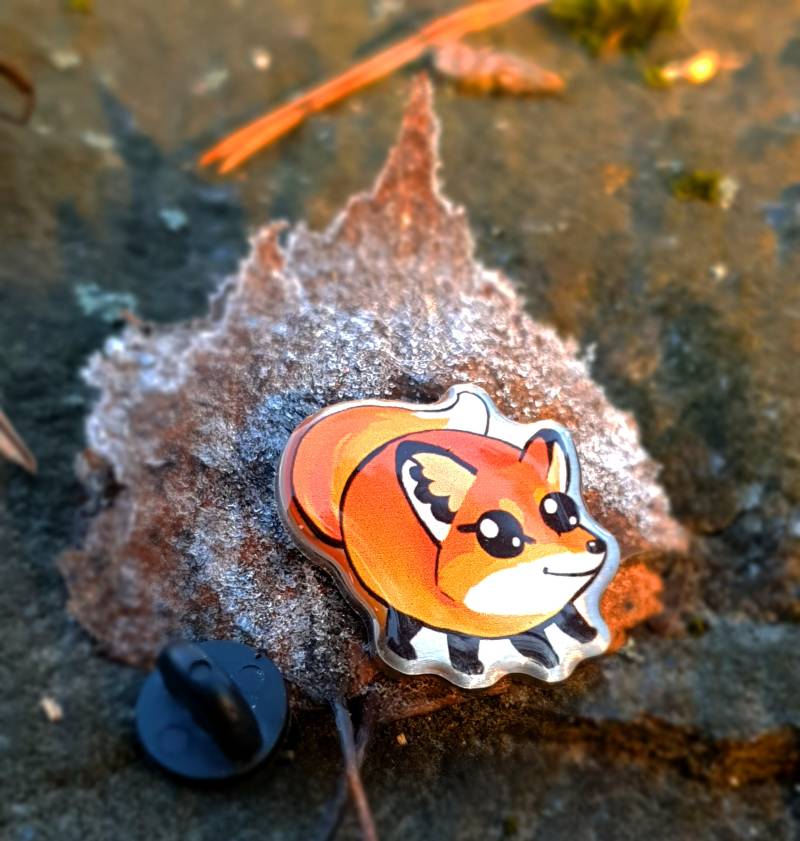 Chonky Fuchs Metall Pin | Süßes Waldtier Herbst Herbst von ShiniDesign