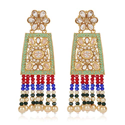 Shining Diva Fashion AAA neueste Perlen traditionelle Ohrringe für Frauen und Mädchen, Vergoldet, KUNDAN Shining Diva Fashion AAA neueste Perlen traditionelle Ohrringe für Frauen und Mädchen, Vergoldet, KUNDAN von Shining Diva Fashion