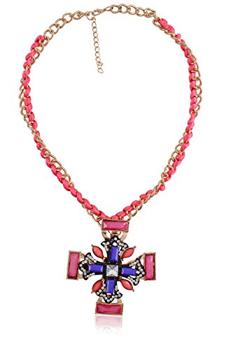 Shining Diva Fashion Lila Heiliges Kreuz Statement Halskette für Mädchen Shining Diva Fashion Lila Heiliges Kreuz Statement Halskette für Mädchen von Shining Diva Fashion