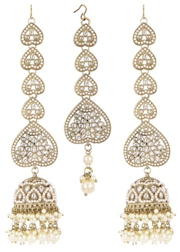 Shining Diva Fashion Stilvolles, traditionelles Kundan-Perlen-Schmuck-Set für Damen (rrsd16088mter) von Shining Diva Fashion