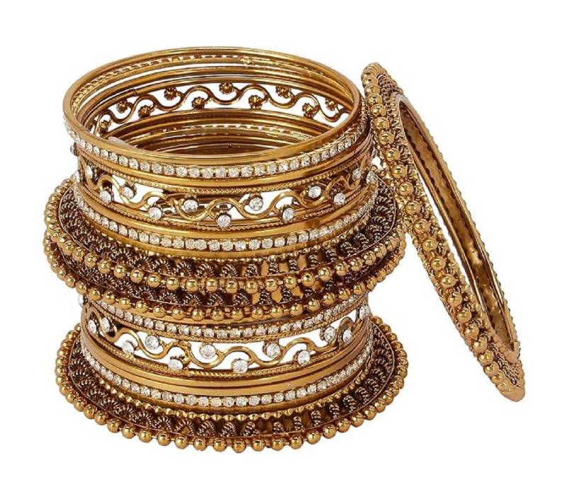 Shining Diva Armreif Set Antikes traditionelles (Armspange Satz von 18 Stück), Langlebige Oberfläche, Für Frauen und Mädchen von Shining Diva