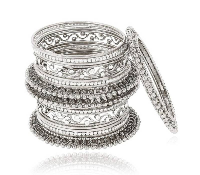 Shining Diva Armreif Set Antikes traditionelles (Armspange Satz von 18 Stück), Langlebige Oberfläche, Für Frauen und Mädchen von Shining Diva