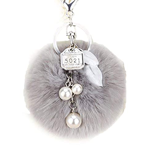 Shining crown Damen-Schlüsselanhänger mit silbernem Blättermotiv, Handtaschen-Anhänger, grau (Grau) von Shining crown