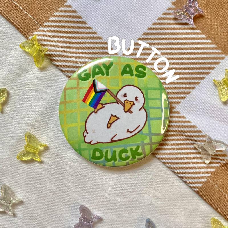 Gay As Duck Pin Badge/Ita Bag Pin Cute Badge Button Duck Animal von ShiningDalbit