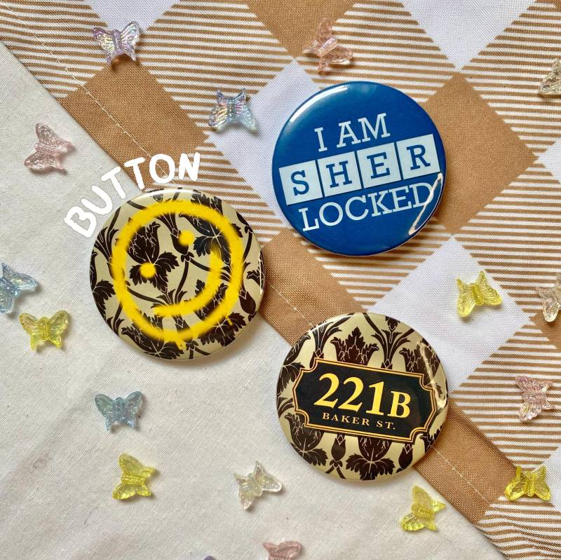 Sherlock Button Pin Badge/Ita Bag Pin Cute Badge Button Quote Anime 221B Baker Street Sherlock Button Pin Badge/Ita Bag Pin Cute Badge Button Quote Anime 221B Baker Street von ShiningDalbit