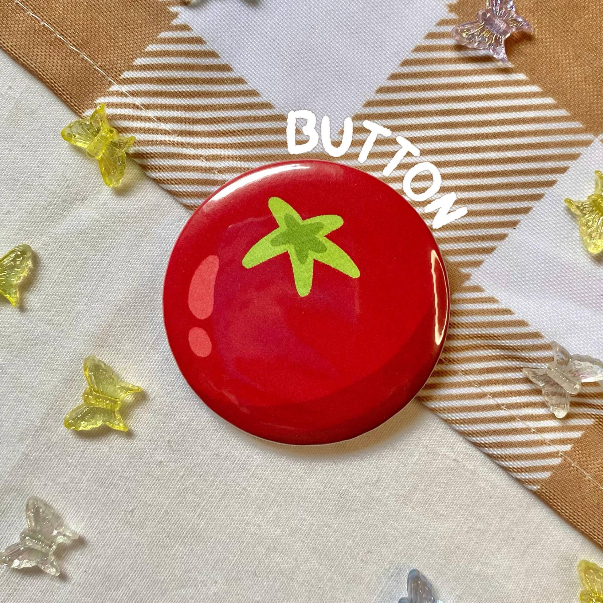Tomato Button Pin Badge/Ita Bag Pin Cute Badge Button Tomato Food Tomato Button Pin Badge/Ita Bag Pin Cute Badge Button Tomato Food von ShiningDalbit