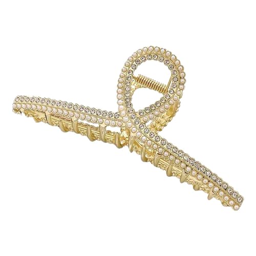 Haarklammern - ShiningUU Perle Kristall Haarschmuck für Frauen | Rutschfester starker Griff Große Haarspangen | Dekorativer Haarschmuck mit Strass für dickes/langes Haar Styling von ShiningUU