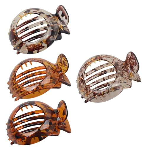 ShiningUU Kleine Haarspange für dünnes Haar, flache Haarklammern mit rutschfestem Griff, starker Halt, flache Klauenklammer für Damen/Mädchen, widerstandsfähige Feder-Haar-Accessoires, Schwarz, 4 ShiningUU Kleine Haarspange für dünnes Haar, flache Haarklammern mit rutschfestem Griff, starker Halt, flache Klauenklammer für Damen/Mädchen, widerstandsfähige Feder-Haar-Accessoires, Schwarz, 4 von ShiningUU