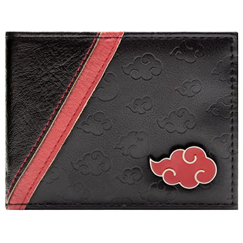 Shinobi Ninja Akatsuki Team Cloud Outfit Metallabzeichen Emblem Geldbörse/Geldbeutel Zweifach ID & Kartenhalter, Schwarz von Shinobi Ninja