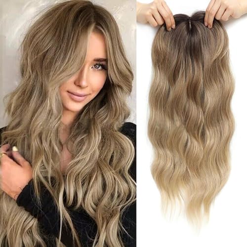 Clip in Bangs 360° Abdeckung Clip in Bangs Haar Clip in Haarverlängerungen Synthetisches gewelltes Haar Toppers für Frauen Französische Clip in Haarverlängerungen (Brown Blonde) von Shinon