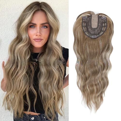 Clip in Bangs 360° Abdeckung Clip in Bangs Haar Clip in Haarverlängerungen Synthetisches gewelltes Haar Toppers für Frauen Französische Clip in Haarverlängerungen (Light Brown) von Shinon