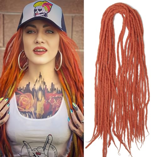 Shinon Dreadlocks Extension 22 Zoll Double Ended Dreadlocks Extensions Dreads Zum Einflechten 15 Stränge Brick Red-54 Handmade Wool Hip-Hop Reggae Braid In Dreads Dreadlock Extensions For Women von Shinon