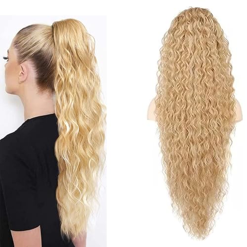Ponytail Extensions 35“ Long Curly Wavy Drawstring Ponytail Extension Women's Synthetic Drawstring Ponytail Extension for Women Daily Use (27 613#) von Shinon