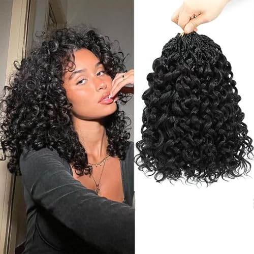 Shinon 8packs Pre Looped Gogo Curl Häkeln Haar Ocean Wave Häkeln Haar Deep Twist Goddess Box Zöpfe Curly Water Wave Synthetisches Flechten Haar Für Schwarze Frauen (1B#, 18") von Shinon