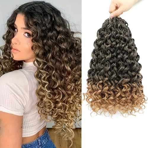 Shinon 8packs Pre Looped Gogo Curl Häkeln Haar Ocean Wave Häkeln Haar Deep Twist Goddess Box Zöpfe Curly Water Wave Synthetisches Flechten Haar Für Schwarze Frauen (T1B-27#, 10") von Shinon