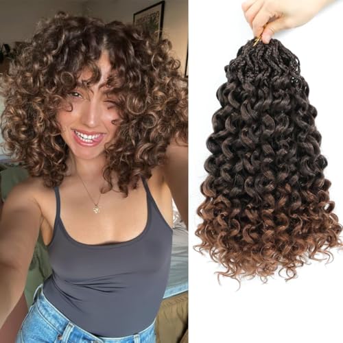 Shinon 8packs Pre Looped Gogo Curl Häkeln Haar Ocean Wave Häkeln Haar Deep Twist Goddess Box Zöpfe Curly Water Wave Synthetisches Flechten Haar Für Schwarze Frauen (T1B-30#, 10") von Shinon