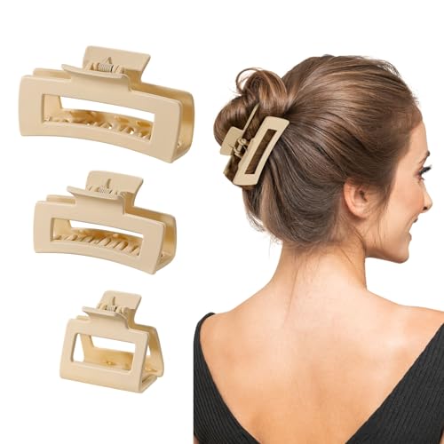 Shinowa Haarklammer, 3 Stück Druck Haar Greifer Stark Halt Haarzubehör Rutschfeste Haar Fänger Kiefer Klemme Haar Accessoires für Frauen Langes Dickes Haar, Beige Shinowa Haarklammer, 3 Stück Druck Haar Greifer Stark Halt Haarzubehör Rutschfeste Haar Fänger Kiefer Klemme Haar Accessoires für Frauen Langes Dickes Haar, Beige von Shinowa