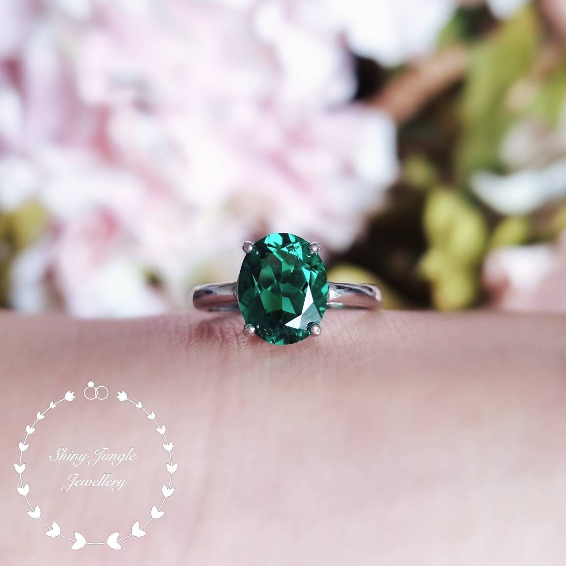 Oval Smaragd Verlobungsring, 3 Karat 8 10 Mm Muzo Green Lab Simulierter Solitär Ring, Grüner Edelstein Mai Birthstone Geschenk Oval Smaragd Verlobungsring, 3 Karat 8 10 Mm Muzo Green Lab Simulierter Solitär Ring, Grüner Edelstein Mai Birthstone Geschenk von ShinyJungleJewellery