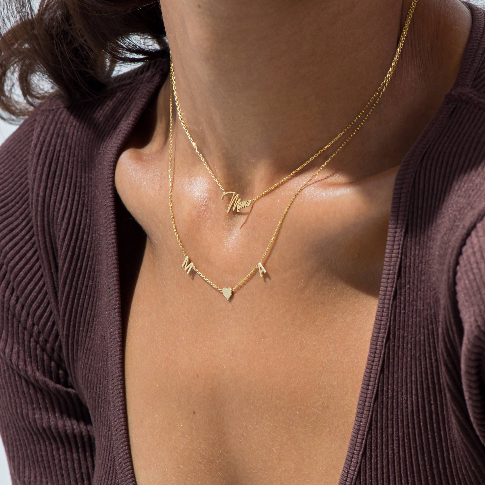14K Gold Initial Kette Personalisierte Halskette Zierliche Buchstabenkette Geschenk Für Sie Muttertagsgeschenk von ShinyPersonalized