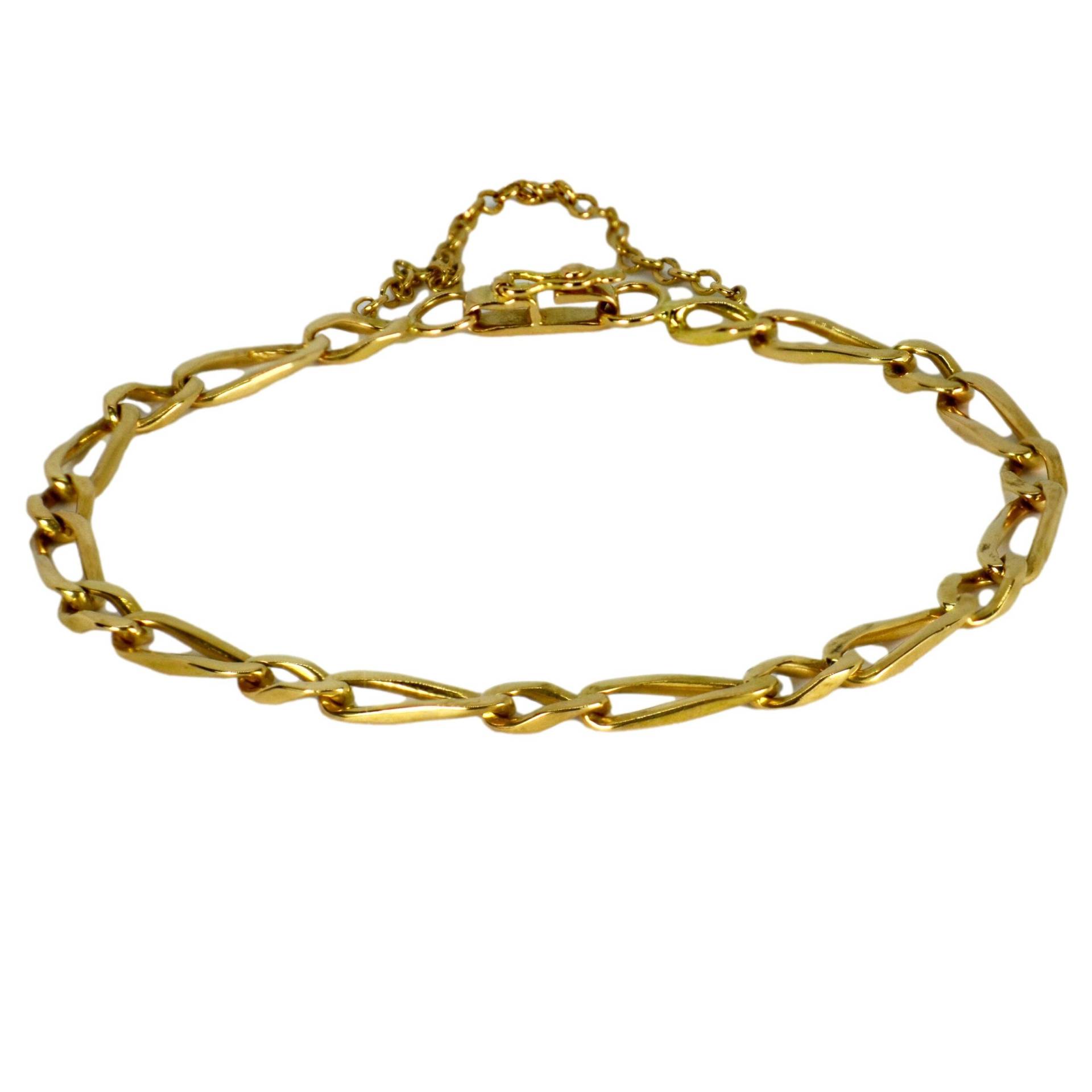 18 Karat Gelbgold Gedreht Figaro Curb Link Armband von ShinyPrettyThingsLtd