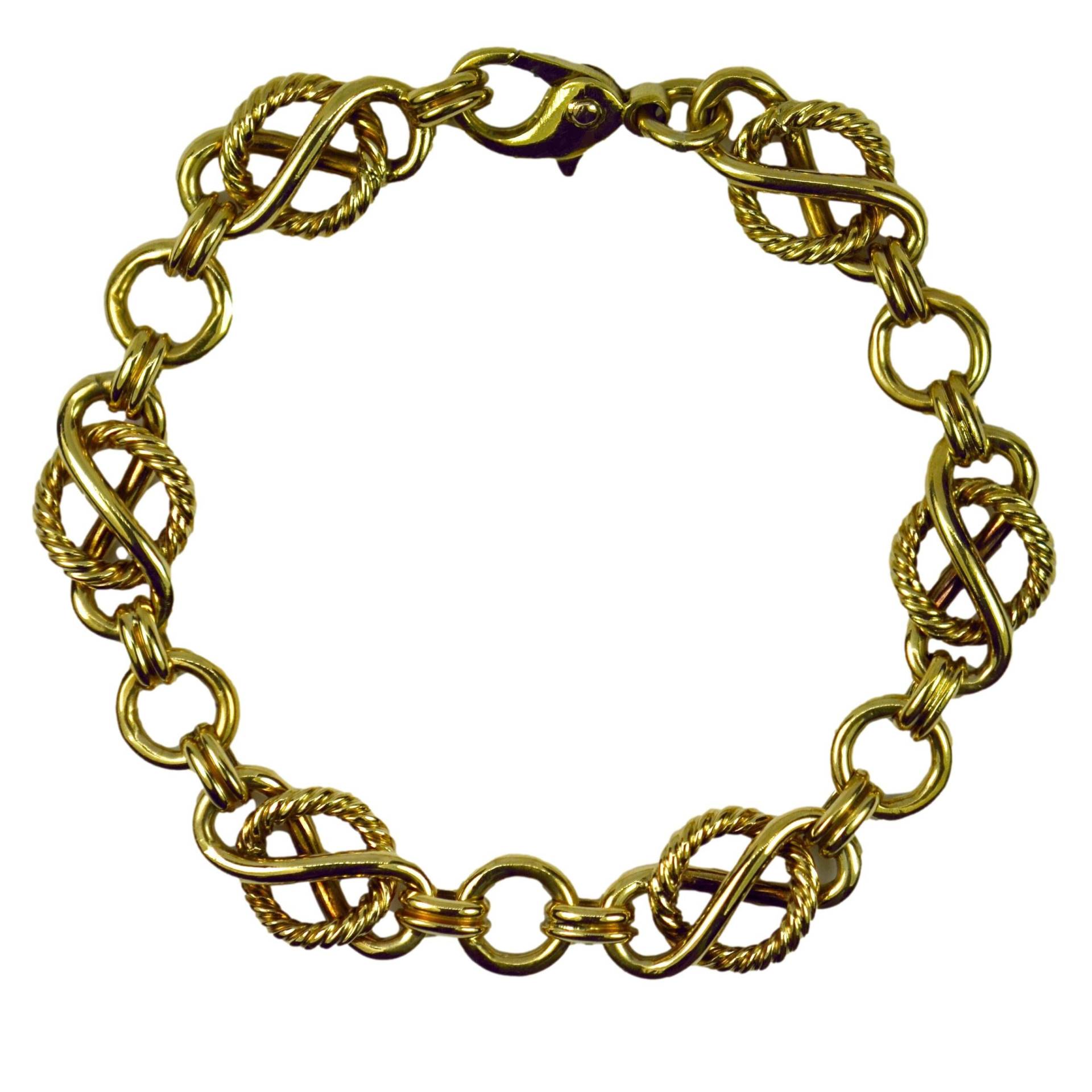 9 Karat Gelbgold Fancy Glieder Armband von ShinyPrettyThingsLtd