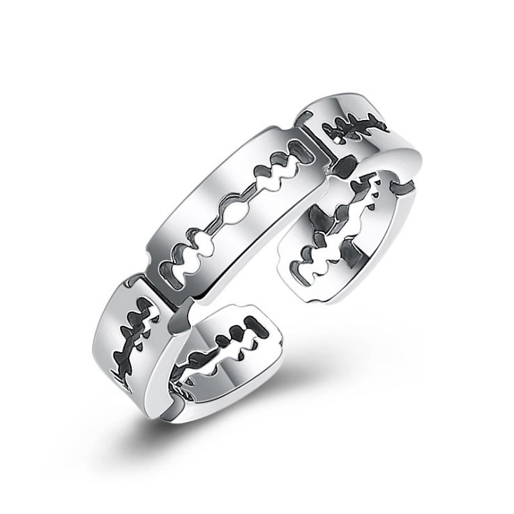 925 Sterling Silber Klinge Ring Offene Rasierklinge Verstellbar 925 Sterling Silber Klinge Ring Offene Rasierklinge Verstellbar von ShinyShinySoul