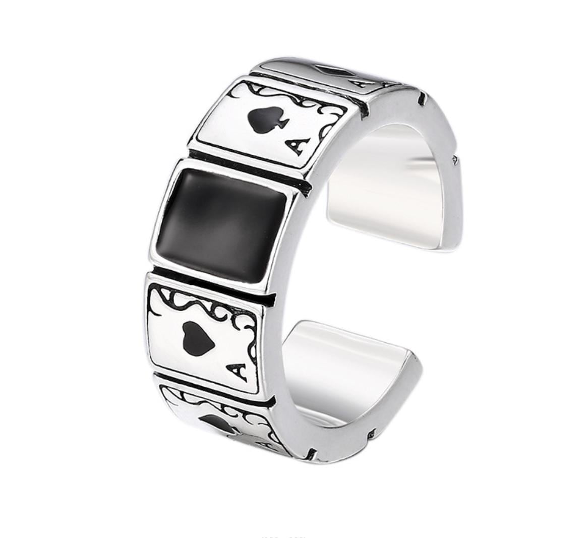 925 Sterling Silber Ring Poker Spielkarten Offener 925 Sterling Silber Ring Poker Spielkarten Offener von ShinyShinySoul