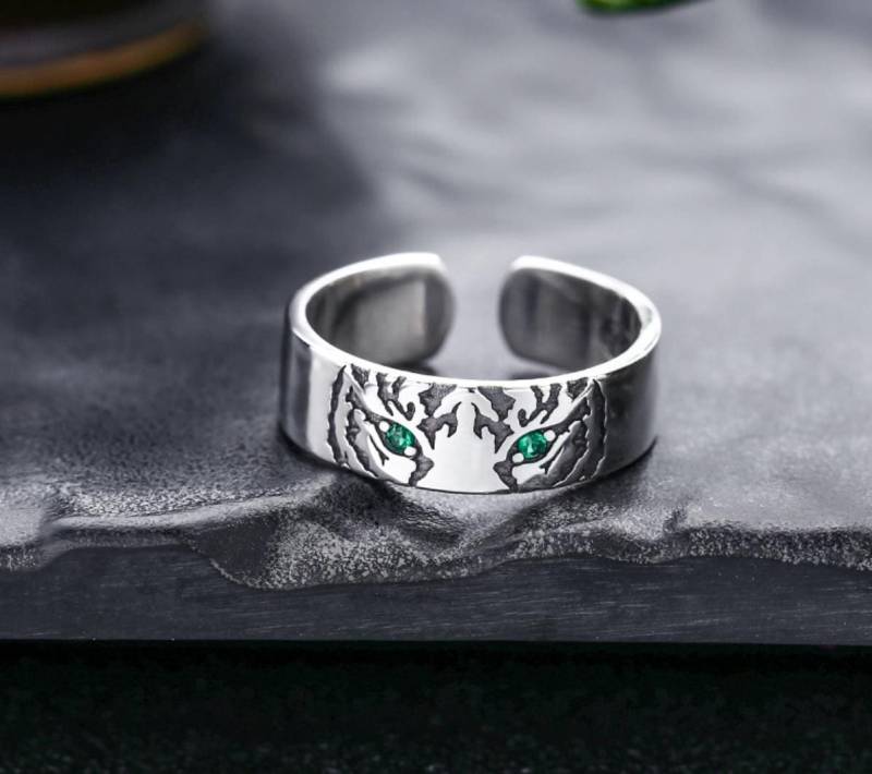 925 Sterling Silber Tiger Ring Offener Tigerauge 925 Sterling Silber Tiger Ring Offener Tigerauge von ShinyShinySoul