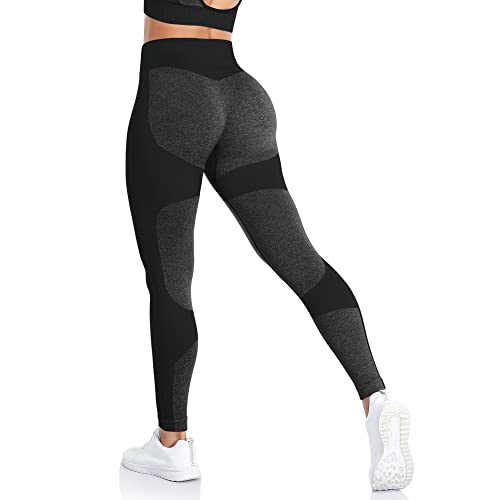 ShinyStar Damen Sport Leggings mit Hohe Taille Blickdicht Fitnesshose Weiche Dehnbare Yogahose mit Bauchkontrolle Schwarz L von ShinyStar