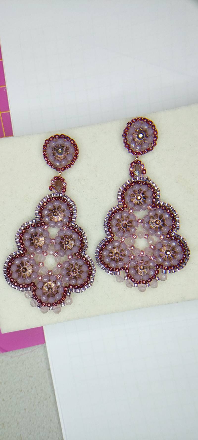 Berry Chic - Handgefertigte Hängeohrringe Mit Miyuki Perlen von Shinypearls00