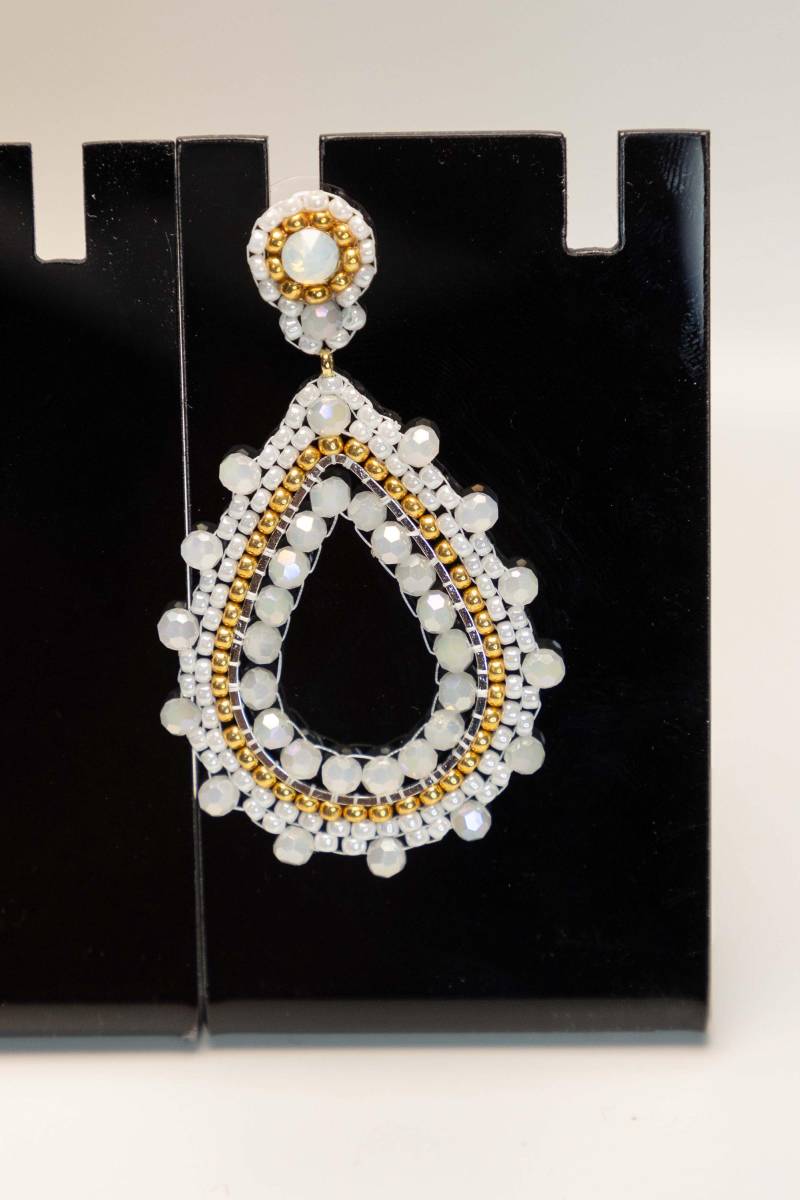 Gold White - Handgefertigte Ohrringe Aus Miyuki-Perlen von Shinypearls00