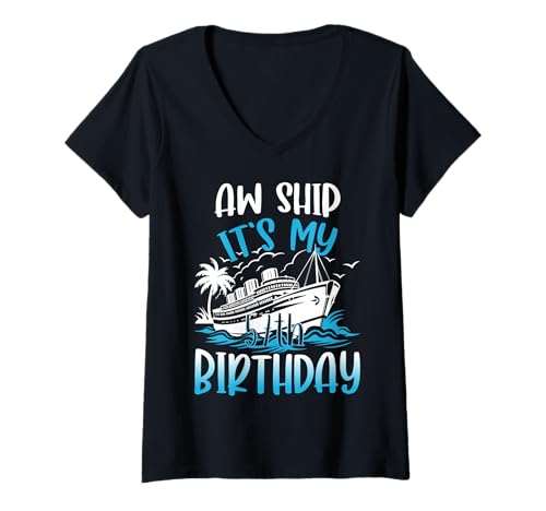 Damen Kreuzfahrturlaub zum 57. Geburtstag 57 Jahre alter Schiffsliebhaber T-Shirt mit V-Ausschnitt Damen Kreuzfahrturlaub zum 57. Geburtstag 57 Jahre alter Schiffsliebhaber T-Shirt mit V-Ausschnitt von Ship Birthday Designs for Ship Lovers