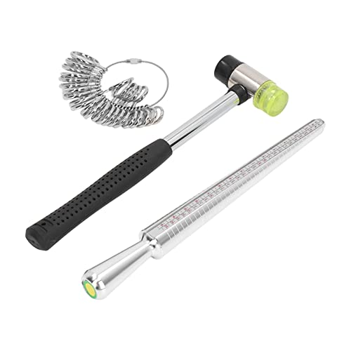 Ring Gauge Finger Sizer, Ring Sizing Stick, schnell berechnen 4 Größen, Aluminium-Legierung Schutz Dorn zum Halten und Anpassen für Herren Damen von Shipenophy